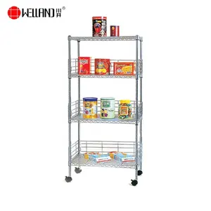 NSF 4 Livelli di Metallo Da Cucina Filo Rack con Ruote