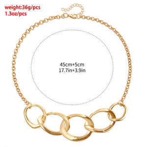 Accessoires Creative Patchwork Cercle Collier Simple Trendy Cool Fashion Punk Style Géométrique Creux Boucles D'oreilles - Product Image 5