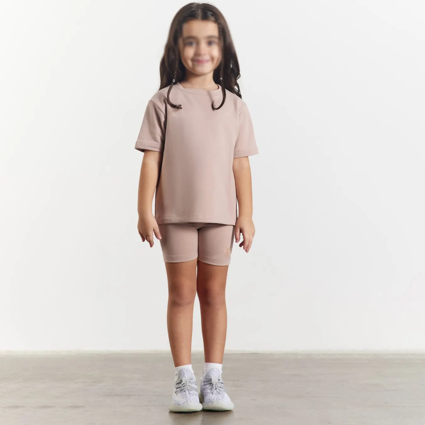 Kid Joggers 2 Piece Sets Summer Regular Fit T Shirt Cycle Shorts For Girls Custom Logo Streetwear Sports Kids Track Suits Set