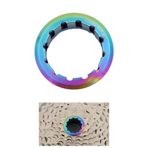 Anillos de bloqueo de casete de bicicleta de aleación de titanio multicolor cubiertas de anillo de volante impermeables - Product Image 5