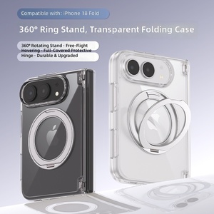 Funda para iPhone Duo, Transparente, con Anillo Giratorio de 360 Grados, Protección Total, Plegable - Product Image 1