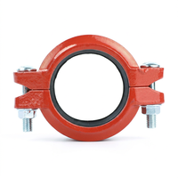 Raccord de tuyauterie en fonte ductile rainuré bleu, surface peinte, système de lutte contre l'incendie DN50-DN300 Classe 150