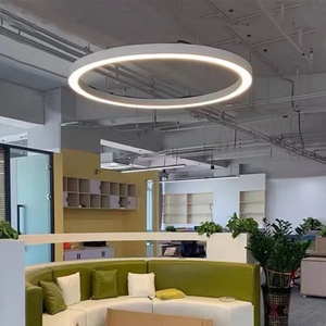 Lámpara Colgante LED Personalizada para Oficina, Lámpara de Techo LED de Aluminio con Forma Ovalada y Circular - Product Image 3