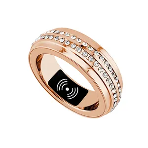 Smart Ring Custom Gold Wireless Charge Sleep Fitness Blood Pressure Bt Healthy Feature Sr500 Smart Ring For Phone