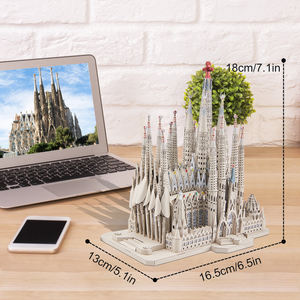 Rompecabezas Metálico 3D de <span class=keywords><strong>la</strong></span> <span class=keywords><strong>Sagrada</strong></span> <span class=keywords><strong>Familia</strong></span> de Piececool, Modelo de Arquitectura de Gaudí, Monumento de Barcelona, España, para Adultos o Niños - Product Image 6