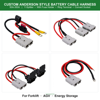 Connecteur de batterie robuste SHENGJUN SB50 à 2 pôles 50A 600V avec boîtier PC pour treuil et automobile, directement de l'usine