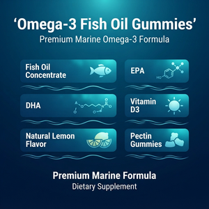 OEM ODM Omega-3 Fish Oil Gummies 1000mg 60 Count Bulk Private Label - Product Image 2
