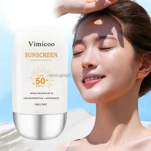 Private Label Broad Spectrum SPF 50+ PA+++ Sunscreen Moisturizing UVA UVB UV Protection Antioxidants Skin Facial Body Sunscreen