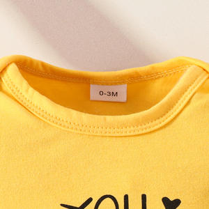 Ropa de algodón bonita de verano para bebés, conjunto de pantalones cortos para niñas con girasol y estampado de letras, ropa de manga corta <span class=keywords><strong>Ha</strong></span> - Product Image 3