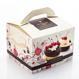 批发10英寸外卖高大环保印刷圆形蛋糕盒纸质蛋糕盒包装折叠食品纸盒蛋糕