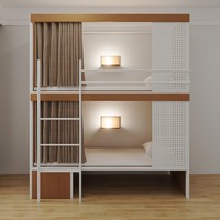Lit superposé métallique moderne démontable pour auberge de jeunesse, appartement, dortoir d'employés, école, étudiant, double couche, capsule spatiale, personnalisable