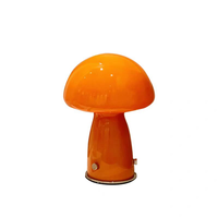 Lampe en forme de champignon VH, lampe de table en verre orange en forme de champignon, lumière ambiante à commande tactile, lampe de chevet pour chambre à coucher