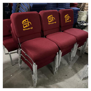 Kursi Gereja Bekas Sistem Interlocking dengan Rak Buku, Furnitur Teater, Bantalan Dudukan Cetakan Kepadatan Tinggi, Dijual Murah - Product Image 5