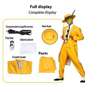 Conjunto de Disfraz Amarillo Inspirado en Jim Carrey para Halloween, Disfraz de Hombre con Componentes, Disfraces de Anime - Product Image 4