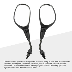 GOOFIT 10mm reemplazo de espejo retrovisor de plástico negro para motocicleta ATV Scooter Pit Dirt Bike ciclomotores - Product Image 3