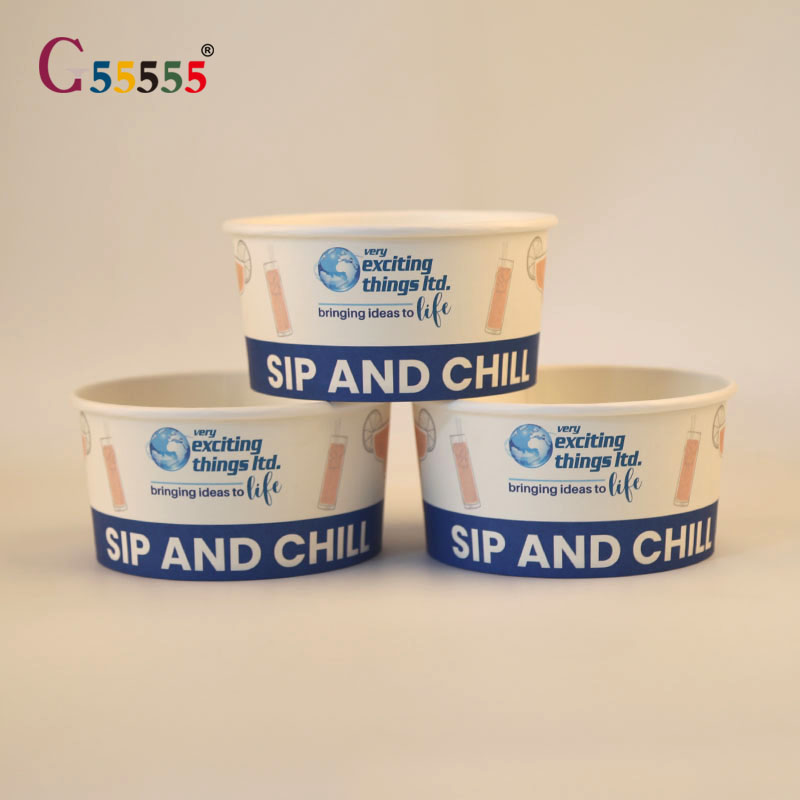 Custom Logo Eco-Friendly Biodegradable Single Wall Paper Bowl Lid Salad Fried Snacks Aluminum Foil Greaseproof Waterproof Food