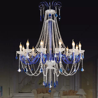 DUOMEIJU Lustre suspendu LED en cristal sur mesure de grande taille pour la décoration de la pièce, style moderne et luxueux, formes ovales/carrées/longues