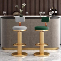 Tabouret de bar haut moderne et luxueux tendance avec dossier pivotant et réglable pour la maison, l'extérieur et le salon