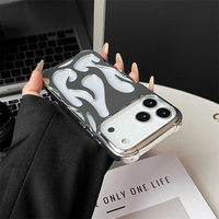 Dissipation thermique 3D flamme de feu étui de téléphone creux pour iPhone 17 mince antichoc protection argent placage étui couverture de téléphone portable