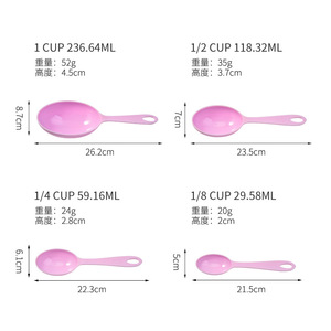 Hỗn hợp màu sắc thân thiện với môi PP Baking công cụ thiết lập kích thước lớn nhựa đo thìa và ly cho chất lỏng đo - Product Image 3