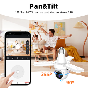 ใหม่2MP 1080P E27 Floodlight ในร่มไร้สายอัจฉริยะ WIFI หลอดไฟ PTZ กล้อง CCTV 360รักษาความปลอดภัย WiFi หลอดไฟกล้อง - Product Image 2