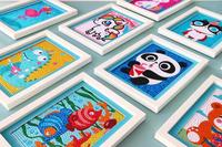 Kit de Peinture DIY en Promotion : Motif Renard pour Enfants, Peinture Diamant avec Cadre Photo
