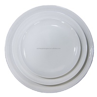 Ensemble de table à manger en porcelaine de qualité AB blanche écologique avec logo personnalisable, plat de service durable pour buffet, plat de service pour hôtels