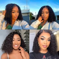 Perruque Bob Lace Front HD Transparente 13x4, Cheveux Humains Bouclés Profonds, Haute Densité, 8-16 pouces pour Femmes