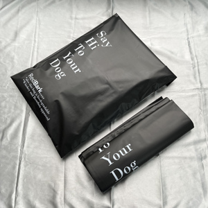 Custom Matte Black Biodegradable Poly Mailers White Printed Waterproof Self Seal Shipping Bags Pet Dog Boutique Brand - Product Image 3