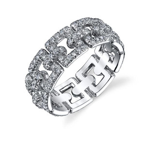 Tiffany & Co. Anillo de diamantes de oro blanco con corte brillante redondo, anillo de boda de lujo para mujer F714 - Product Image 1