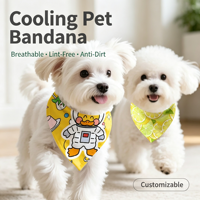 Bandana Rafraîchissante pour Animaux de Compagnie, Séchage Rapide, Super Absorbante, Sans Peluches, Écharpe Triangulaire pour Chien et Chat, Bandanas Réglables à Motifs de Dessins Animés pour le Cou des Animaux