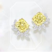MUSHAN Schmuckfabrik S925 Sterling Silber Blumen 5 Karat Quadrat 10*10mm Hochkarätiger Diamant-Ohrstecker Vielseitiges Geschenk