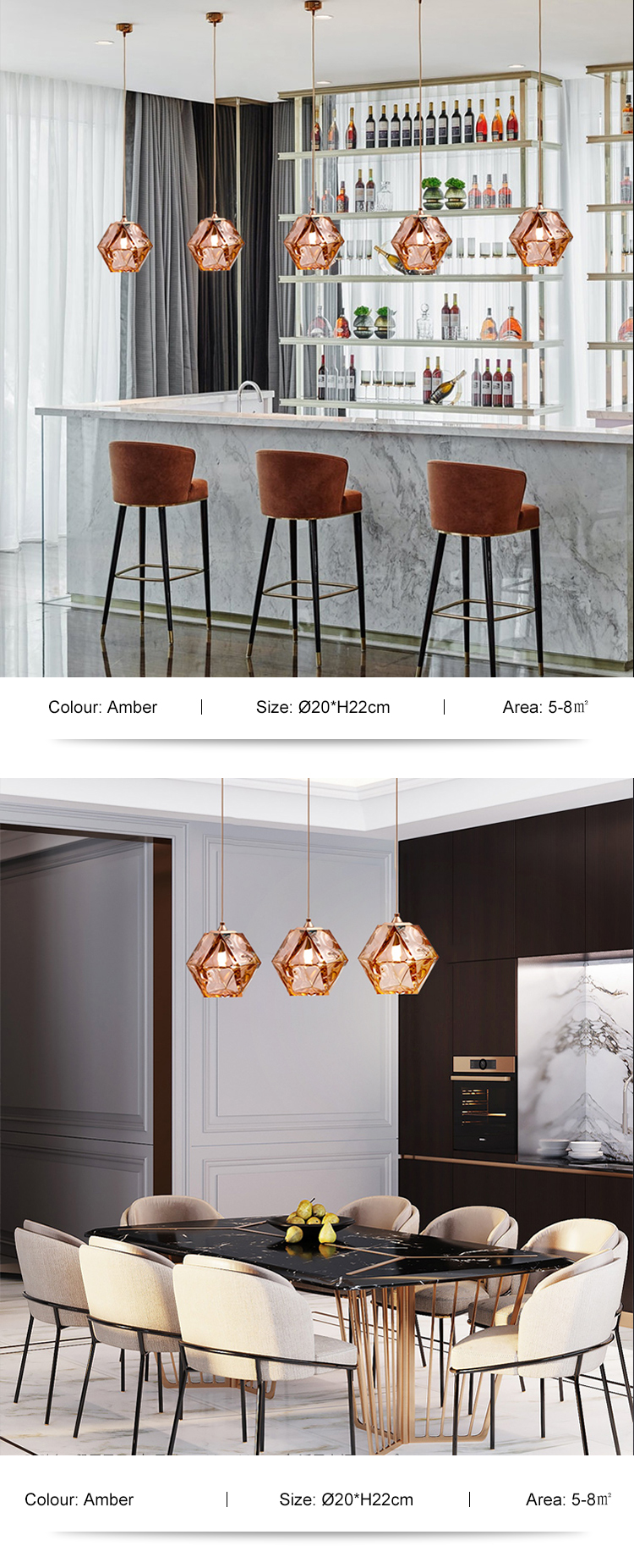 New Design Indoor Study Room Dining Room Decoration G9 Glass Pendant Light