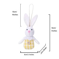Décoration suspendue Lapin de Pâques, mini gnome fait main, jouet en peluche, fournitures pour fête de printemps