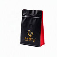 Sachet personnalisé à huit soudures latérales avec valve de dégazage, pochette refermable à fermeture éclair pour grains de café, aliments pour animaux, thé, noix grillées, emballage en feuille d'aluminium