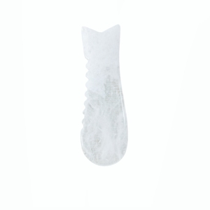 Barra de Gua Sha de Cristal Blanco con Borde Dentado, Rodillo de Masaje de Acupresión con Diseño de Cola de Pez para Terapia de SPA de Cuerpo Completo - Product Image 2