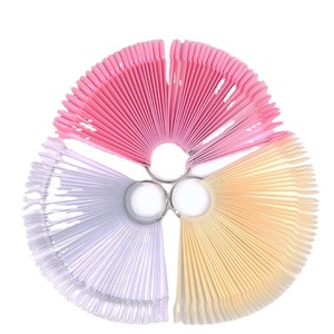 แผ่นโชว์สีเจลรูปพัดสีชมพูใสธรรมชาติ 50 ชิ้น แผ่นฝึกทำเล็บรูปพัด - Product Image 2