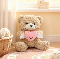 Cadeau de la Saint-Valentin, ours en peluche avec cœur, ours mignon en peluche pour petite amie, jouet en peluche en gros