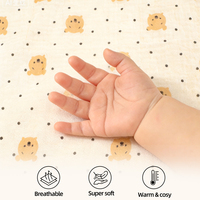Couverture d'emmaillotage réversible en minky à pois de qualité supérieure pour bébé, motif dessin animé, design personnalisé, en coton crêpe, pour poussette