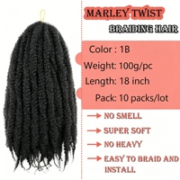 Capelli Afro Ricci Crespi all'Ingrosso 18 Pollici 100g Fascio Singolo Dreadlocks Afro Ricci Crespi Trecce Afro Twist