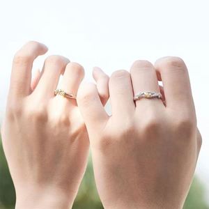 Romantic <b>Silver</b> Plated Flower and Tree Couple <b>Rings</b> for Women <b>Men</b> Wedding Engagement <b>Ring</b> Jewelry - Product Image 3