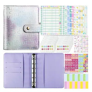 PU Leather Cover With Pen Holder Magnetic Closure Mini Cute Notebook Portatil A7 Wallet Binder