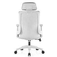 Chaise de bureau professionnelle à dossier haut en tissu, pivotante, avec appui-tête et accoudoirs confortables pour une assise confortable toute la journée