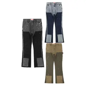 OEM-Fabrik individuelle Freizeit Dienstleistung Baggy Cargo Zimmermann Jeans mit individuellem Schnitt Rand Jeans