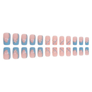 24 <span class=keywords><strong>Uñas</strong></span> Postizas <span class=keywords><strong>Cortas</strong></span> y Elegantes de ABS, Venta al por Mayor de Fábrica, Lindas <span class=keywords><strong>Decoraciones</strong></span> de Perlas y Diamantes de Imitación <span class=keywords><strong>para</strong></span> <span class=keywords><strong>Uñas</strong></span> Artificiales - Product Image 3