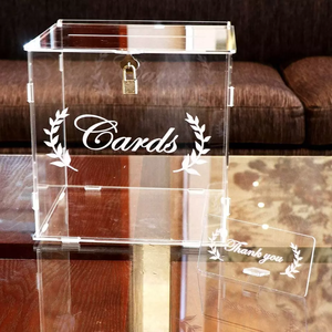 clear s <strong>Donation</strong> Box With Lock Acrylic <strong>Cards</strong> Wishing Well Box - Product Image 5