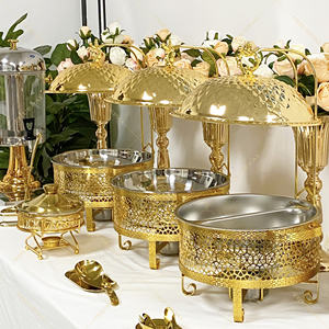 Chafing <span class=keywords><strong>Dish</strong></span> Rond de Luxe pour Buffet de Restaurant, en Acier Inoxydable avec Couvercle Suspendu - Product Image 3