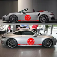 Autocollants pour capot de voiture, autocollant de course numéro 22 pour porte, décalcomanie pour toit et aileron arrière, vinyle édition limitée, accessoires pour Carrera Cup GTS 911