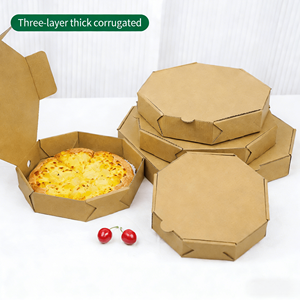Caja de <span class=keywords><strong>Pizza</strong></span> Octogonal Portátil para Llevar, de Cartón Corrugado, Lista para Enviar, para Uso en Restaurantes - Product Image 1