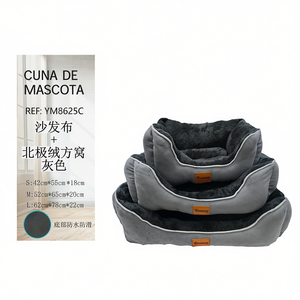 Cuccia per Animali Yommy in Tessuto con Pelliccia Artica Grigia, Taglie S M L, Base Impermeabile Antiscivolo per Gabbia per Cani - Product Image 3